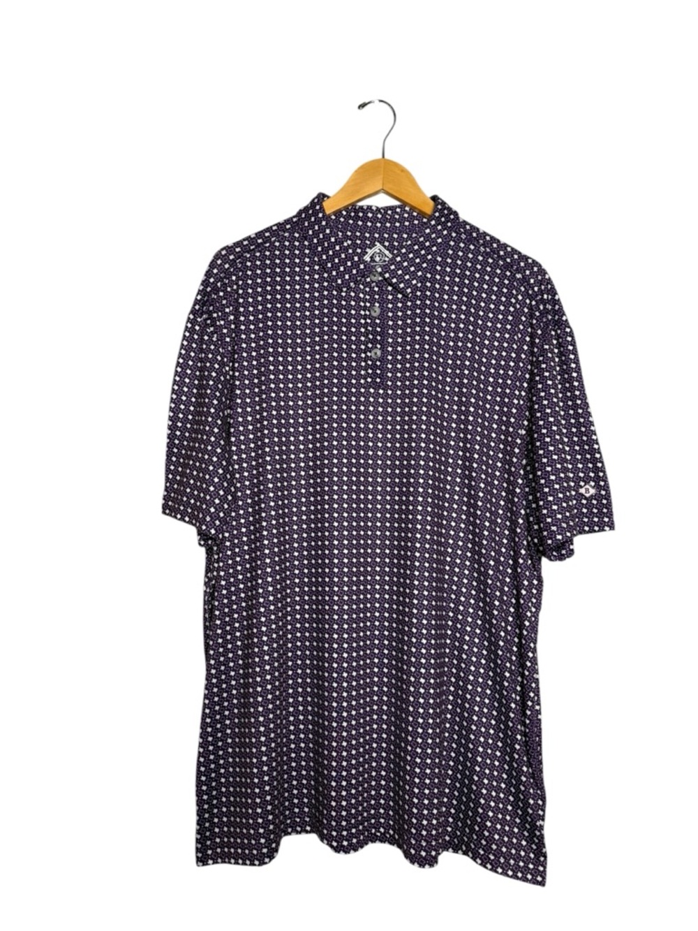 Burlebo Purple and White Texas Polo Size XL